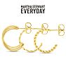 Martha Stewart Everyday Gold Textured Hoop Earrings Set of 3 Image-4