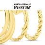 Martha Stewart Everyday Gold Textured Hoop Earrings Set of 3 Image-5