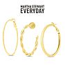 Martha Stewart Everyday Gold Twisted Hoop Earrings Set of 3 Image-3