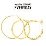 Martha Stewart Everyday Gold Twisted Hoop Earrings Set of 3 Image-4