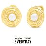 Martha Stewart Everyday Thick Pearl Stud Earrings In Gold Image-1