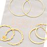 Jaclyn Smith Textured Gold Hoop Earrings Set of 3 Image-6