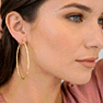 Jaclyn Smith Textured Gold Hoop Earrings Set of 3 Image-8
