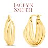 Jaclyn Smith Retro Hoop Earrings In Gold Image-1