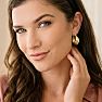 Jaclyn Smith Retro Hoop Earrings In Gold Image-8