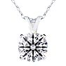 1/2 Carat Round Shape Lab Grown Diamond Solitaire Necklace In 14K White Gold Image-1