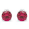 2 Carat Ruby Stud Earrings In White Gold Image-2