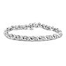 1 Carat Natural Diamond Switl Tennis Bracelet In Sterling Silver, 7 Inches Image-1