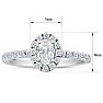 Estate Jewelry 3/4 Carat Oval Shape Halo Lab Grown Diamond Engagement Ring In 14K White Gold, Size 6 Image-5