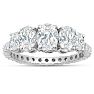 2 Carat Fancy Lab Grown Diamond Eternity Engagement Ring In Sterling Silver Image-1