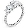 2 Carat Fancy Lab Grown Diamond Eternity Engagement Ring In Sterling Silver Image-2