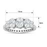 2 Carat Fancy Lab Grown Diamond Eternity Engagement Ring In Sterling Silver Image-4
