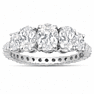 2 Carat Fancy Lab Grown Diamond Eternity Engagement Ring In Sterling Silver Image-6