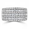 Beautiful 1 1/2 Carat Natural Diamond Band Ring Crafter In Solid 10 Karat White Gold, Estate Owned, Ring Size 7 Image-1