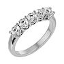 1 Carat Five Lab Grown Diamond Anniversary Band In Sterling Silver. Very Popular Diamond Band In Solid In Sterling Silver! Image-2