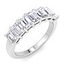 1 Carat Emerald Cut 7 Lab Grown Diamond Anniversary Ring In Sterling Silver Image-2