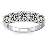 1 1/2 Carat Five Lab Grown Diamond Anniversary Band In Sterling Silver Image-1