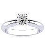 Estate Jewelry 1/2 Carat Natural Diamond Round Engagement Rings In 14 Karat White Gold, Size 7.5 Image-1
