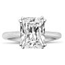 Estate Jewelry 2-1/2 Carat Cushion Shape Zirconia Ring In Sterling Silver, Size 4 Image-1