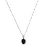 Estate Jewelry 1/2 Carat Oval Blue Sapphire And Diamond Necklace In White Gold, 18 Inches Image-2
