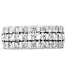 Estate Jewelry 1 Carat Diamond Three Row Ring In 14 Karat White Gold, Size 6.5 Image-1