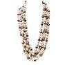 Estate Jewelry Three Color 10mm Shell Pearl Strand, 120 Inches Image-1