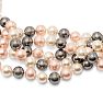 Estate Jewelry Three Color 10mm Shell Pearl Strand, 120 Inches Image-3
