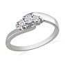 1/10ct Three Diamond Promise Ring in Sterling Silver Image-2