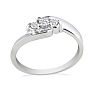 1/10ct Three Diamond Promise Ring in Sterling Silver Image-3