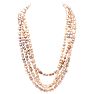 Estate Jewelry Pink Gray 11x7 Baroque Pearl Strand, 100 Inches Image-1