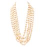 Estate Jewelry Creamy White 11x8 Baroque Pearl Strand, 120 Inches Image-1