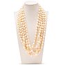 Estate Jewelry Creamy White 11x8 Baroque Pearl Strand, 120 Inches Image-4
