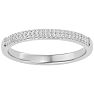 Moissanite Engagement Ring; 1/4 Carat Moissanite Pave Wedding Band In Sterling Silver. Extremely High Quality! Image-1