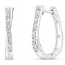 1/4 Carat Lab Grown Diamond Hoop Earrings In Sterling Silver, 1/2 Inch Image-1
