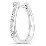 1/4 Carat Lab Grown Diamond Hoop Earrings In Sterling Silver, 1/2 Inch Image-3
