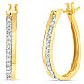 1/4 Carat Lab Grown Diamond Hoop Earrings In 14K Yellow Gold Over Sterling Silver, 3/4 Inch Image-1