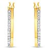 1/4 Carat Lab Grown Diamond Hoop Earrings In 14K Yellow Gold Over Sterling Silver, 3/4 Inch Image-2