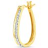 1/4 Carat Lab Grown Diamond Hoop Earrings In 14K Yellow Gold Over Sterling Silver, 3/4 Inch Image-3