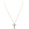 1 Carat Diamond Cross Necklace In 14K Yellow Gold Over Sterling Silver, 18 Inches Image-2