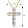 1 Carat Diamond Cross Necklace In 14K Yellow Gold Over Sterling Silver, 18 Inches Image-4