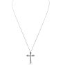 1 Carat Diamond Gothic Cross Necklace In Sterling Silver, 18 Inches Image-2