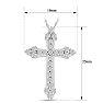 1 Carat Diamond Gothic Cross Necklace In Sterling Silver, 18 Inches Image-4
