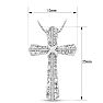 1/2 Carat Diamond Cross Necklace In Sterling Silver, 18 Inches Image-4