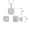 1 Carat Miracle Set Diamond Necklace and Earring Set In Sterling Silver, Cushion Style Image-5
