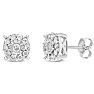 1 Carat Miracle Set Diamond Necklace and Earring Set In Sterling Silver, Round Style Image-2