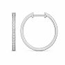 Estate Jewelry 1/4 Carat Natural Diamond Earrings In Sterling Silver, 1 Inch Image-1