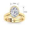 3 Carat Oval Shape Lab Grown Diamond Ring With Matching Band In 14K Yellow Gold, Solitaire Image-6
