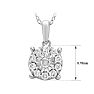 1/3 Carat Natural Diamond Round Cluster Necklace In Sterling Silver Image-4