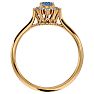 2/3 Carat Oval Shape Tanzanite and Halo Diamond Ring In 14 Karat Yellow Gold Image-3