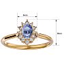 2/3 Carat Oval Shape Tanzanite and Halo Diamond Ring In 14 Karat Yellow Gold Image-5